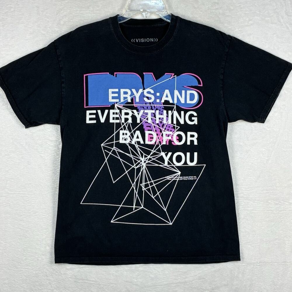 MSFTSREP Vision Shirt Men L Black Jaden Smith ERYS Art Streetwear Graffiti Skate